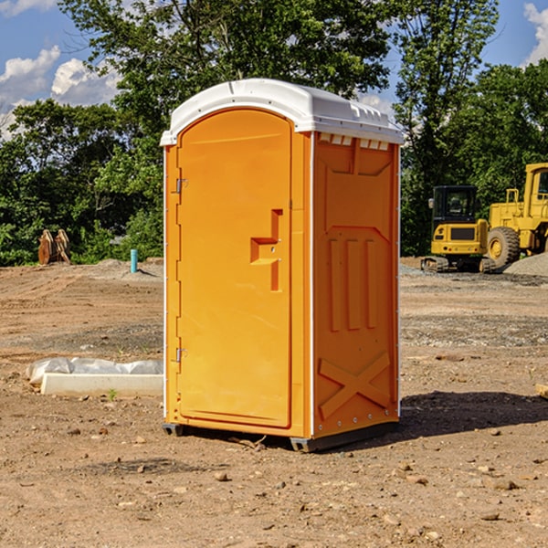 how often are the portable restrooms cleaned and serviced during a rental period in Warne NC